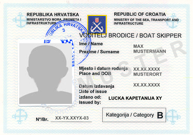 Küstenpatent Kroatien Boat Skipper B Muster Boat Skipper B