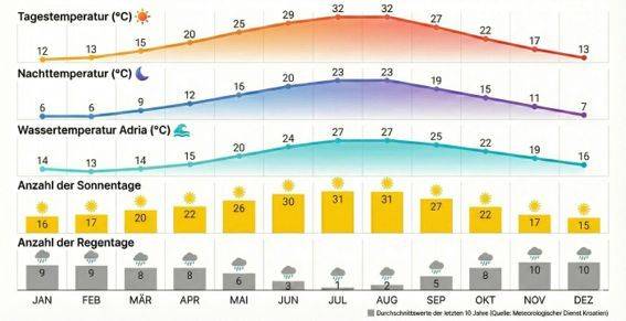 Wetterdaten Süddalmatien