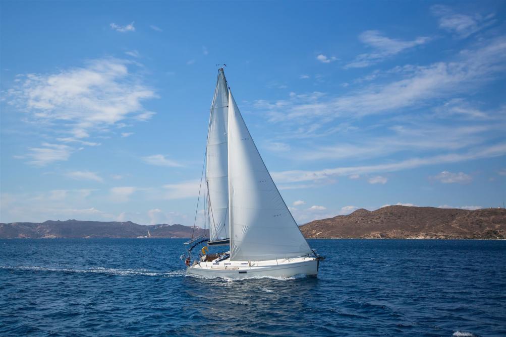 Segler in Fahrt Segelboot in Fahrt